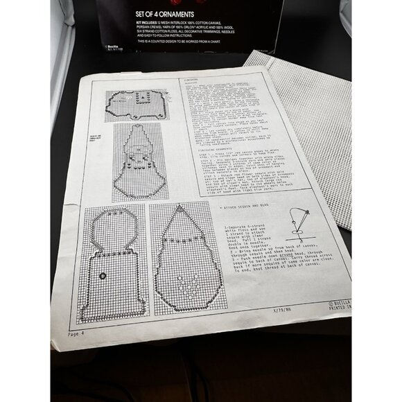 Vtg Bucilla Set Of 4 Toy Ornament Needlepoint Kit 60534 Incomplete READ MORE - Picture 6 of 9